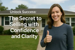 Confident Oklahoma homeowner standing in front of their house after selling with ease through a stress-free home selling program
