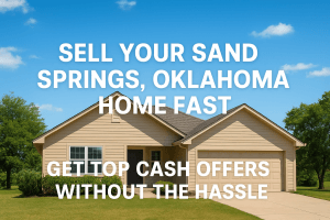 Sell your Sand Springs, Oklahoma home fast for cash: homeowner handing keys to a local buyer, avoiding repairs and traditional selling hassles.
