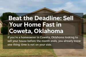 Single-story home in Coweta, Oklahoma representing a fast, as-is cash home sale for homeowners on a deadline.