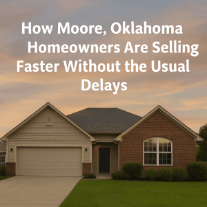 Single-story home in Moore, Oklahoma representing a fast, simple home sale without repairs or delays.