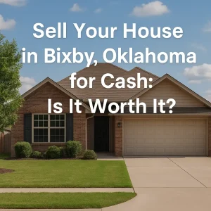 Bixby Oklahoma home with ‘Sell Your House for Cash’ message, representing a fast as-is cash offer from Remedy Home Buyers.
