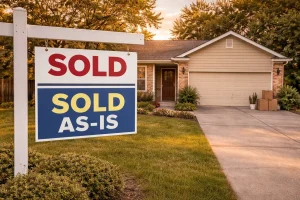 Single story home in Tulsa with sold sign outside