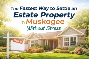 Family home in Muskogee with a sold sign showing an easy way to settle an inherited estate property