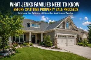 Family-owned home in Jenks Oklahoma with guidance on splitting property sale proceeds after an inherited or jointly owned home sale